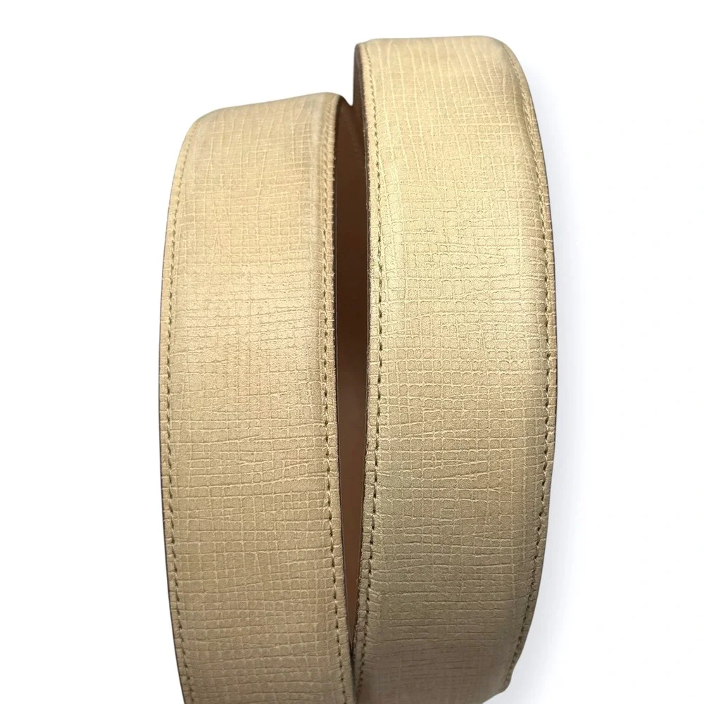 Martin Dingman Belt Nubuck Leather Cream Suede Mens Sz 38 Sand USA Made $128